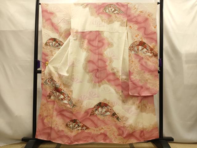 平和屋着物■豪華振袖　駒刺繍　片輪車花宝づくし　暈し染め　金彩　正絹　逸品　AABK6154sx