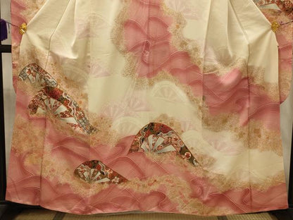 平和屋着物■豪華振袖　駒刺繍　片輪車花宝づくし　暈し染め　金彩　正絹　逸品　AABK6154sx