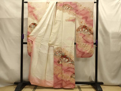 平和屋着物■豪華振袖　駒刺繍　片輪車花宝づくし　暈し染め　金彩　正絹　逸品　AABK6154sx