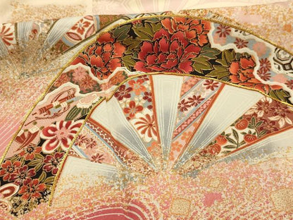 平和屋着物■豪華振袖　駒刺繍　片輪車花宝づくし　暈し染め　金彩　正絹　逸品　AABK6154sx