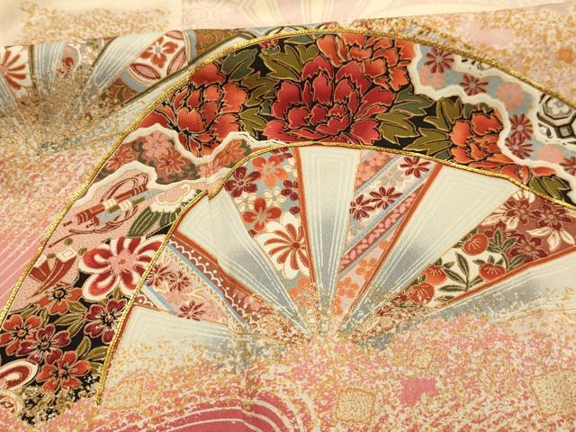 平和屋着物■豪華振袖　駒刺繍　片輪車花宝づくし　暈し染め　金彩　正絹　逸品　AABK6154sx