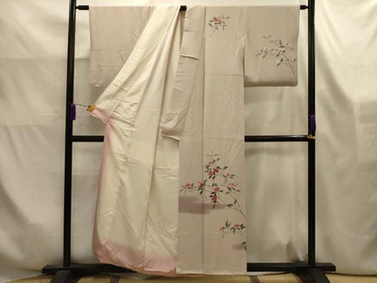 平和屋着物■訪問着　友禅　作家物　枝花文　暈し染め　正絹　逸品　AABK6163sx