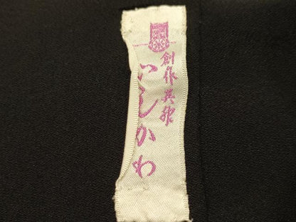 平和屋着物■豪華黒留袖　作家物　道長地紙鳳凰花文　正絹　逸品　AABK6164sx