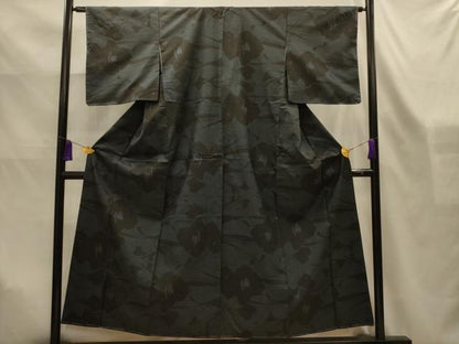 平和屋着物■本場大島紬　7マルキ　流水花文　正絹　逸品　AABK6166sx