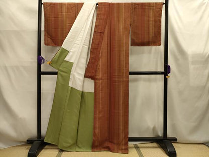 平和屋着物■飯島輝也　小紋　花間道　正絹　逸品　AABK6170sx