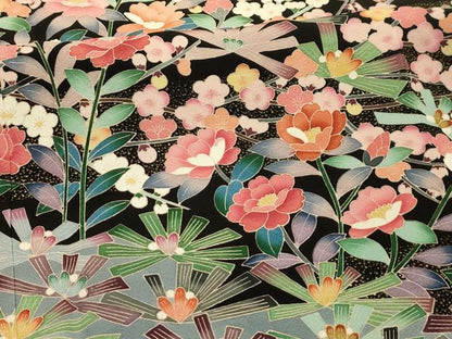 平和屋着物■豪華黒留袖　友禅　作家物　梅松文　正絹　逸品　AABK6171sx
