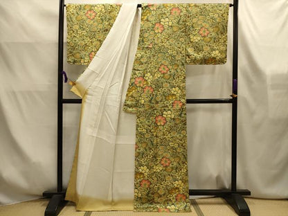 平和屋着物■上質な小紋　草花文　正絹　逸品　AABK6172sx