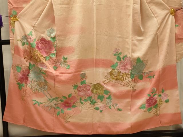 平和屋着物■豪華振袖　総刺繍　流水扇面花車文　暈し染め　金銀糸　正絹　逸品　AABK6178sx