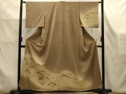 平和屋着物■訪問着　風景文　暈し染め　金彩　正絹　逸品　AABK6180sx