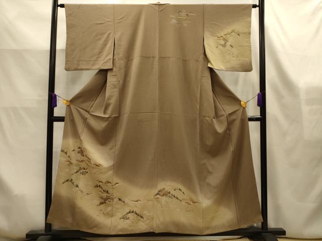 平和屋着物■訪問着　風景文　暈し染め　金彩　正絹　逸品　AABK6180sx