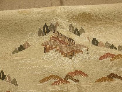 平和屋着物■訪問着　風景文　暈し染め　金彩　正絹　逸品　AABK6180sx