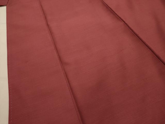 平和屋着物■上質な紬　色無地　蘇芳香色　正絹　逸品　AABK6200sx