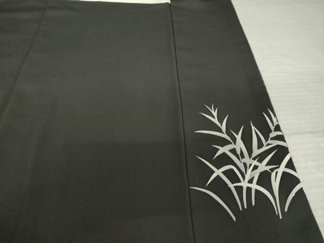 平和屋着物●十日町友禅作家　関口遼一　訪問着　童子　たたき染め　黒地　正絹　逸品　AABK6202ck