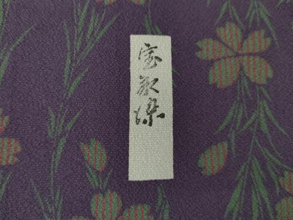 平和屋着物●上質な小紋　草花文　正絹　逸品　AABK6203ck