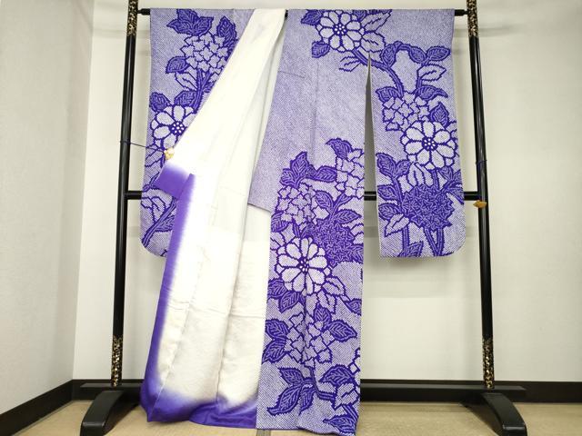 平和屋着物●豪華振袖　総絞り　草花文　正絹　逸品　AABK6206ck