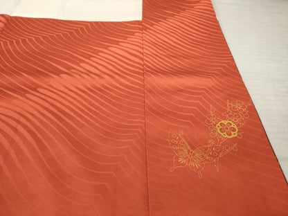 平和屋着物●豪華振袖　扇面花文　金彩　正絹　逸品　AABK6207ck