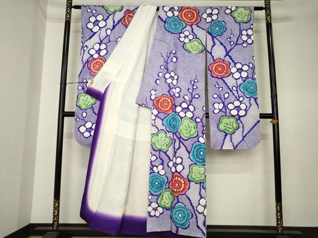 平和屋着物●豪華振袖　総絞り　梅　正絹　逸品　AABK6208ck