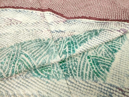 平和屋着物●名門　藤娘きぬたや・総絞り　訪問着　流水文　正絹　逸品　AABK6221ck