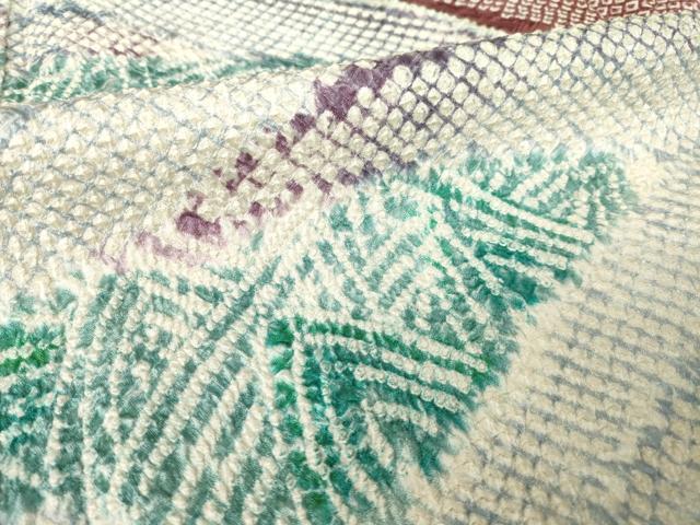 平和屋着物●名門　藤娘きぬたや・総絞り　訪問着　流水文　正絹　逸品　AABK6221ck