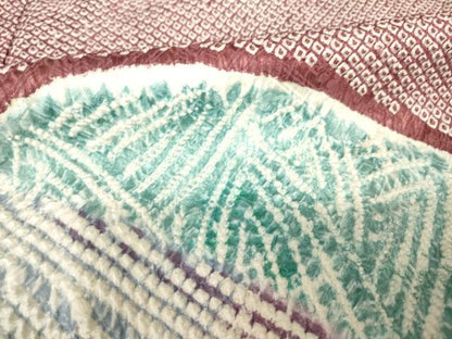 平和屋着物●名門　藤娘きぬたや・総絞り　訪問着　流水文　正絹　逸品　AABK6221ck
