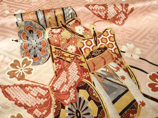 平和屋着物●豪華振袖　駒刺繍　御所車花蝶文　暈し染め　金彩　やまと誂製　正絹　逸品　AABK6224ck
