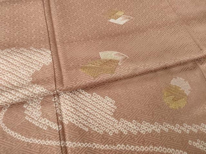 平和屋着物●訪問着　中国三大刺繍　スワトウ刺繍　汕頭刺繍　絞り　地紙重ね流水文　正絹　逸品　未使用　AABK6225ck