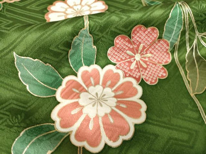 平和屋着物●豪華振袖　駒刺繍　花蝶文　暈し染め　金彩　ロング丈　正絹　逸品　AABK6227ck