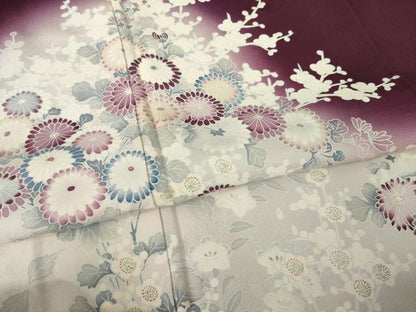 平和屋着物●豪華色留袖　草花文　暈し染め　正絹　逸品　AABK6229ck