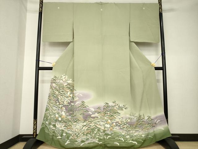 平和屋着物●豪華色留袖　友禅　風景文　正絹　逸品　AABK6232ck