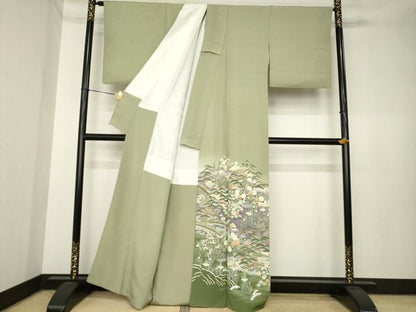 平和屋着物●豪華色留袖　友禅　風景文　正絹　逸品　AABK6232ck