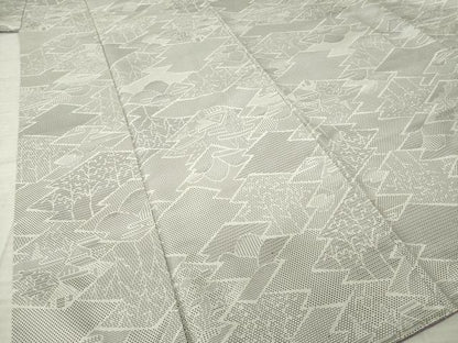 平和屋着物●上質な紬　120亀甲　松皮菱風景文　正絹　逸品　AABK6233ck
