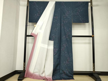 平和屋着物●本場大島紬　9マルキ　花蔦草文　さが美扱い　正絹　逸品　AABK6238ck