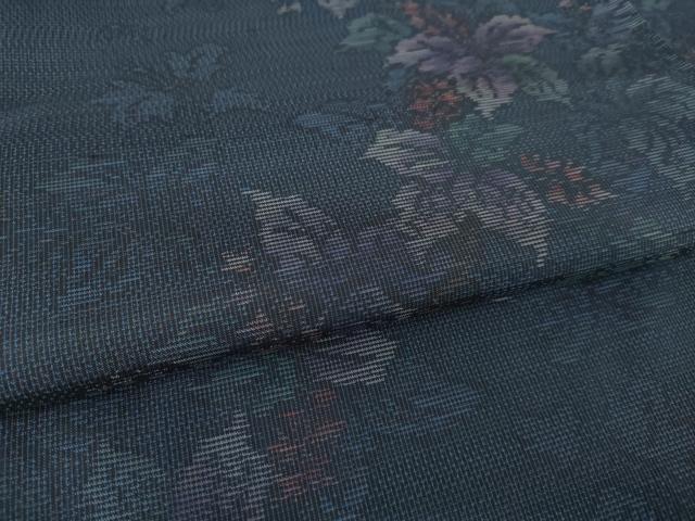 平和屋着物●本場大島紬　9マルキ　花蔦草文　さが美扱い　正絹　逸品　AABK6238ck