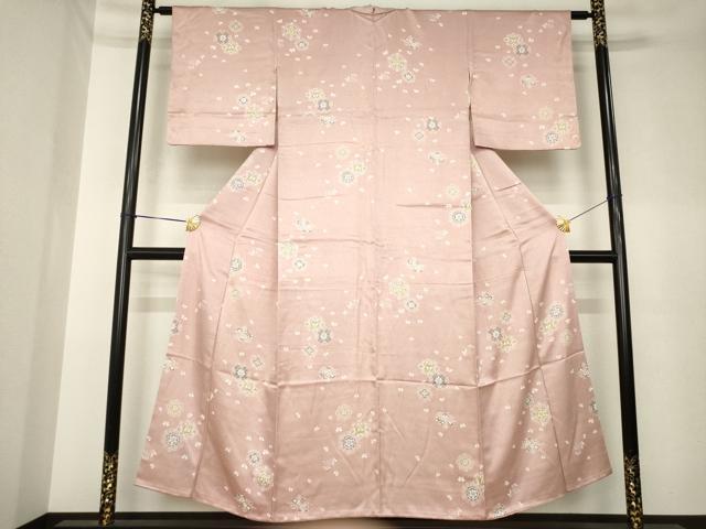 平和屋着物●上質な小紋　飾花文　正絹　逸品　AABK6239ck