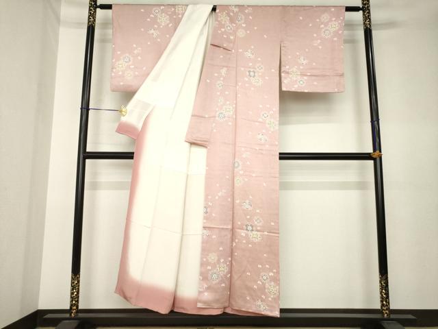 平和屋着物●上質な小紋　飾花文　正絹　逸品　AABK6239ck