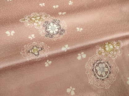 平和屋着物●上質な小紋　飾花文　正絹　逸品　AABK6239ck