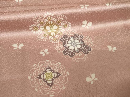 平和屋着物●上質な小紋　飾花文　正絹　逸品　AABK6239ck