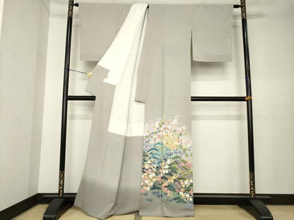 平和屋着物●十日町友禅作家　岡村蒼風　色留袖　松竹梅　ますいわ屋扱い　正絹　逸品　AABK6241ck