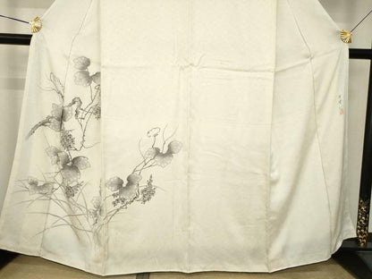 平和屋着物●訪問着　孝豊作　手描き　蔦の葉文　正絹　逸品　AABK6242ck