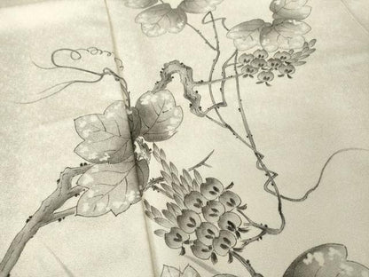 平和屋着物●訪問着　孝豊作　手描き　蔦の葉文　正絹　逸品　AABK6242ck