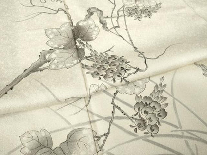 平和屋着物●訪問着　孝豊作　手描き　蔦の葉文　正絹　逸品　AABK6242ck