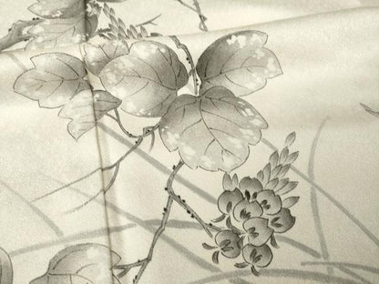 平和屋着物●訪問着　孝豊作　手描き　蔦の葉文　正絹　逸品　AABK6242ck