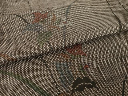 平和屋着物●本場大島紬　9マルキ　草花文　やまと誂製　正絹　逸品　AABK6243ck