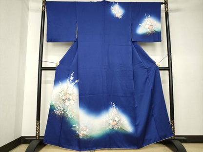 平和屋着物●訪問着　草花文　暈し染め　正絹　逸品　AABK6247ck