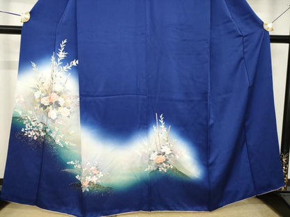 平和屋着物●訪問着　草花文　暈し染め　正絹　逸品　AABK6247ck