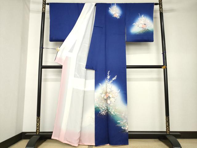 平和屋着物●訪問着　草花文　暈し染め　正絹　逸品　AABK6247ck