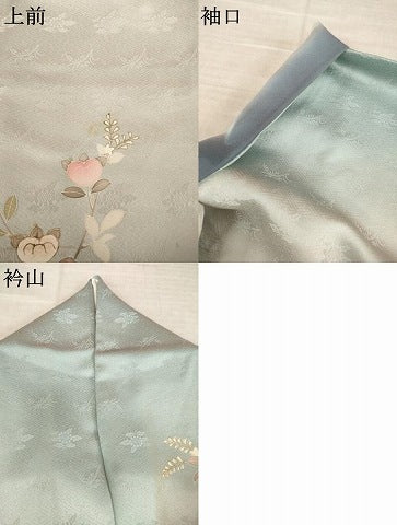 平和屋着物●訪問着　駒刺繍　扇面吉祥花文　暈し染め　金彩　鈴乃屋扱い　正絹　逸品　AABK6249ck