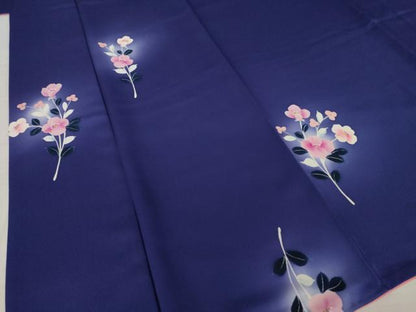 平和屋着物●上質な小紋　手描き　草花文　ほたる暈し　やまと誂製　正絹　逸品　AABK6253ck