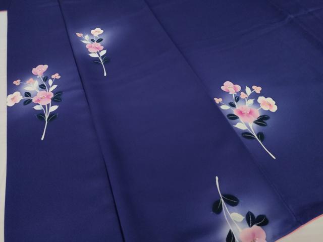 平和屋着物●上質な小紋　手描き　草花文　ほたる暈し　やまと誂製　正絹　逸品　AABK6253ck