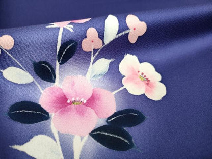 平和屋着物●上質な小紋　手描き　草花文　ほたる暈し　やまと誂製　正絹　逸品　AABK6253ck
